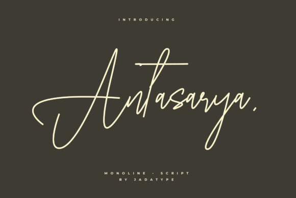 Antasarya: A Monoline Script Font for Modern Branding